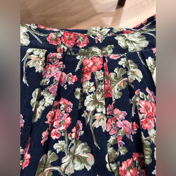 HERMAN GEIST 100% cotton corduroy Floral Long skirt - Picture 4 of 8